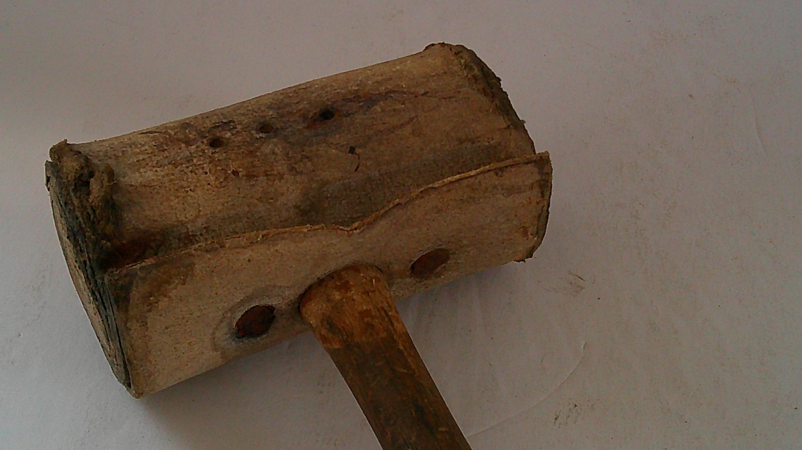 Vintage Non-Marring Rawhide Mallet Hardwood Handle