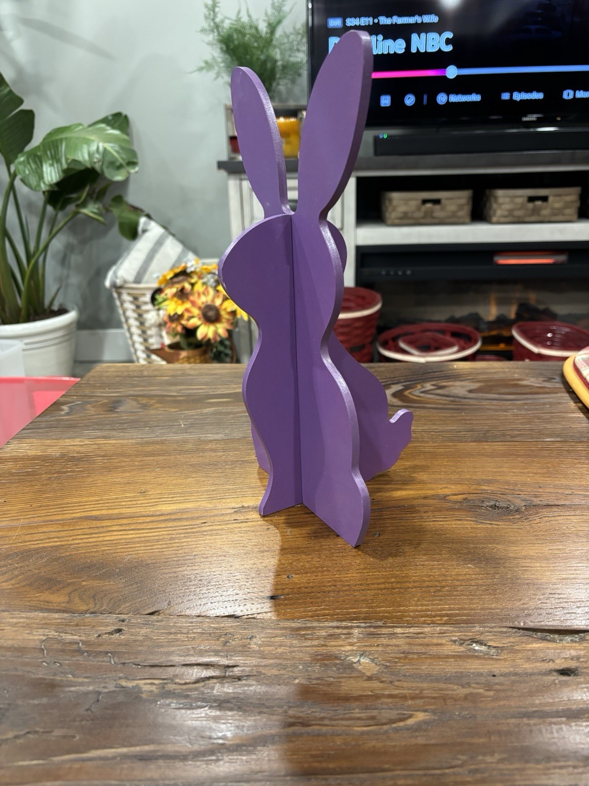 Longaberger Woodcraft 12” Purple Bunny.
