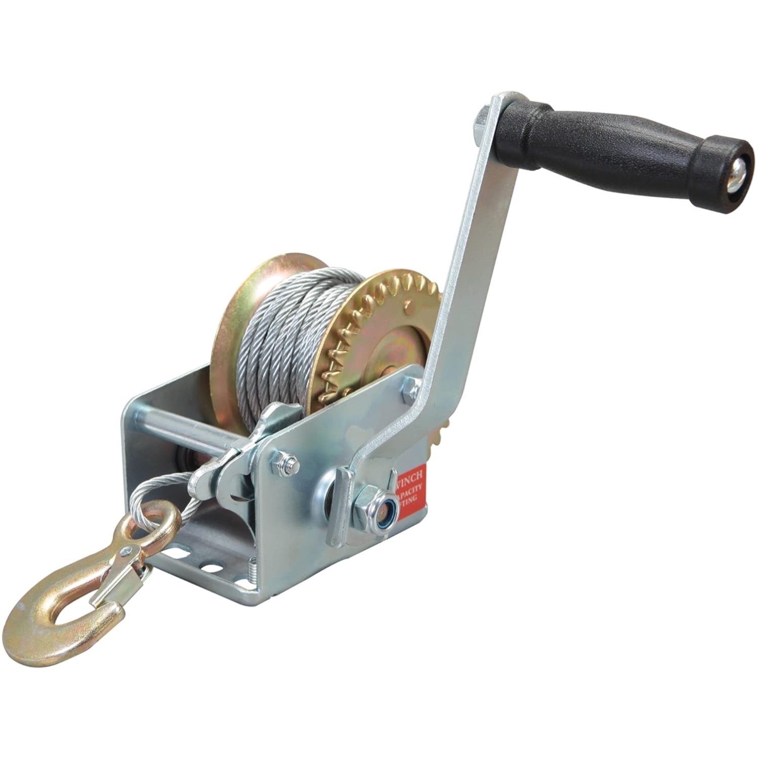 Versatile 600 lbs Capacity Hand Crank Winch - 26.3FT Steel Cable for All Needs