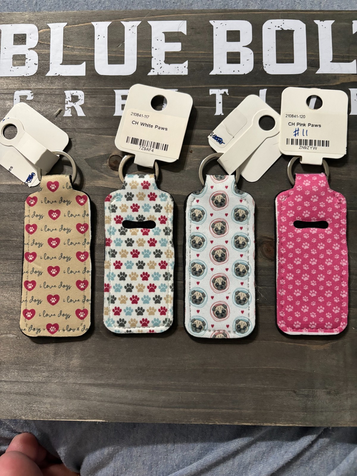 Dog themed Chapstick Holder Keychains