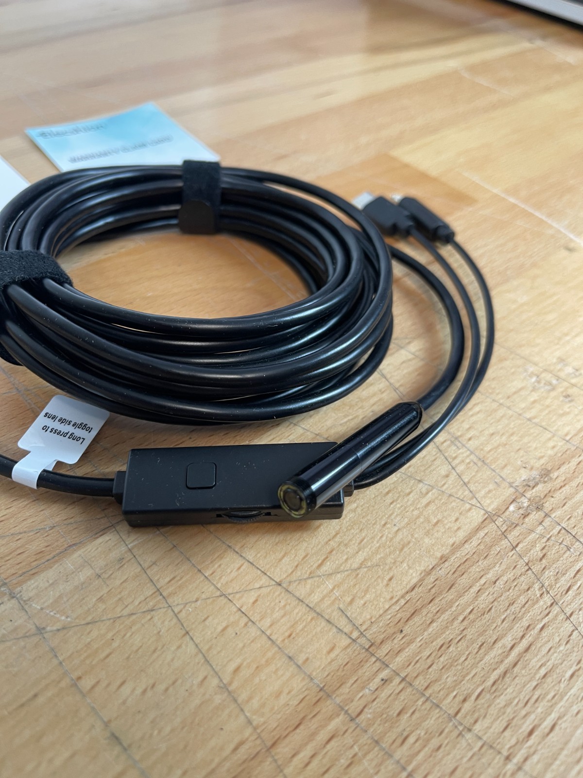 Industrial Dual-Lens Endoscope Borescope Camera w/ LED, USB-C & iPhone – 5M Cabl