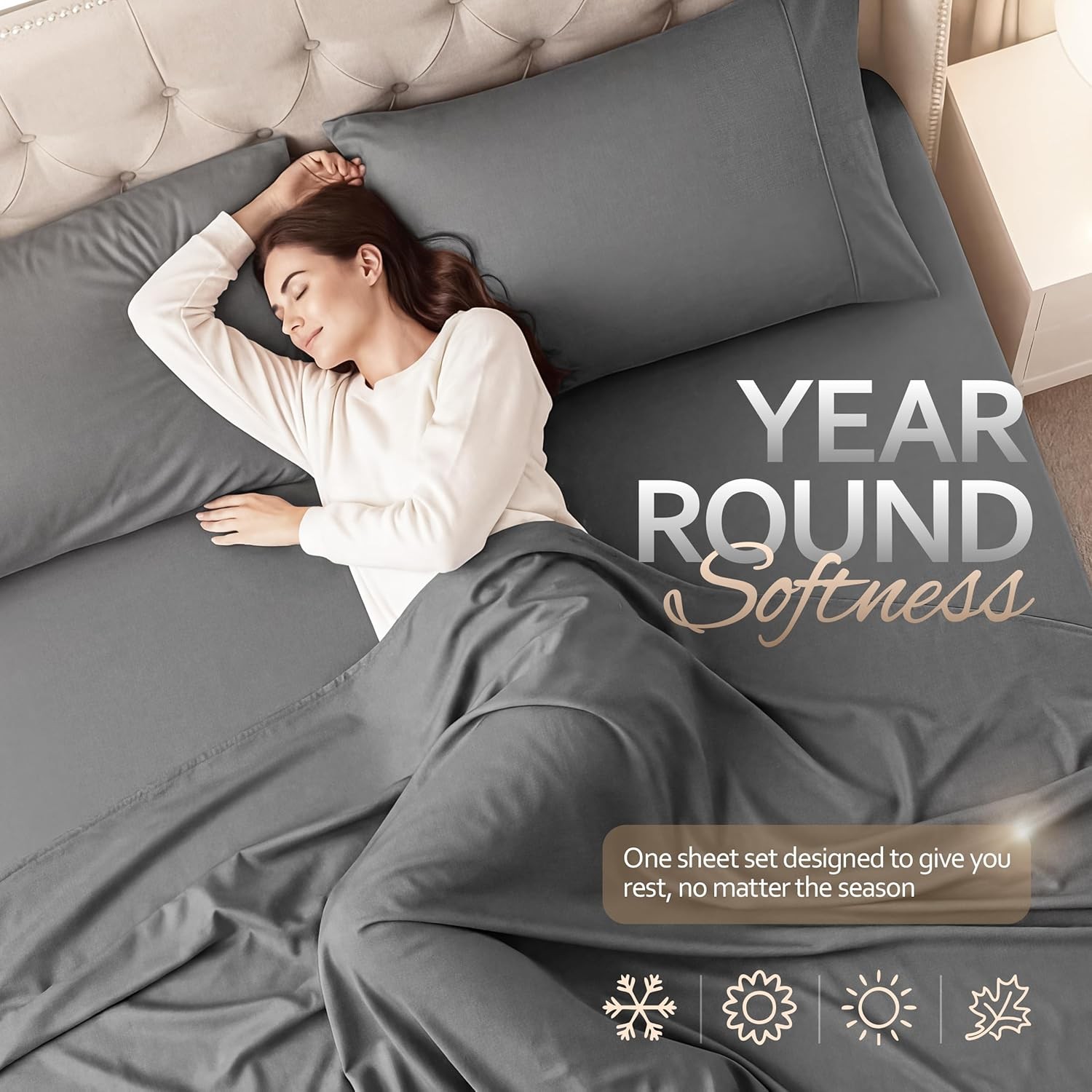 Beddora Queen Sheets Set – 4 Piece Soft & Cooling Queen Bed Sheets Set – Deep