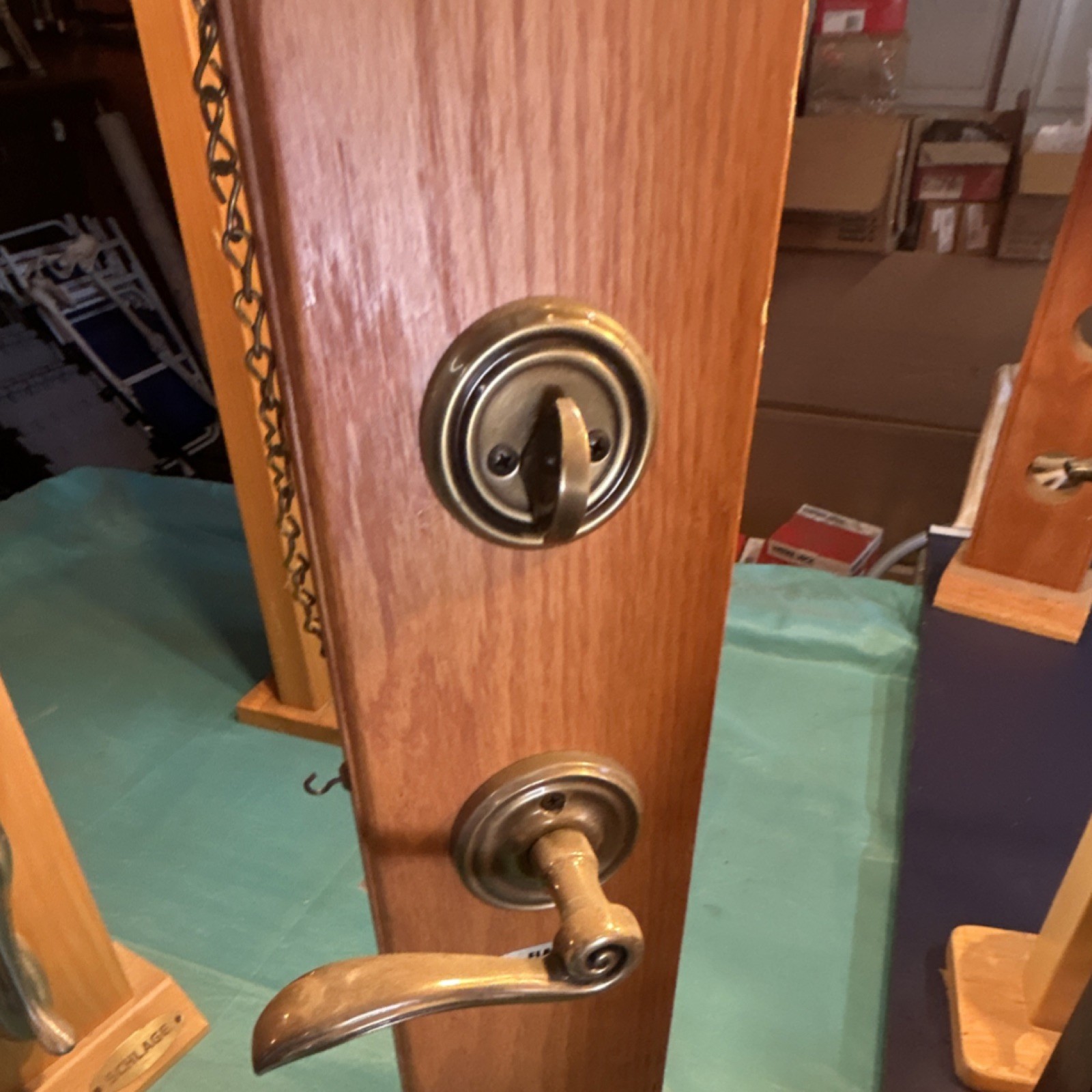 Emtek Elan Entry Door Lock Set Bronze Finish Metal Round Shape Hardware