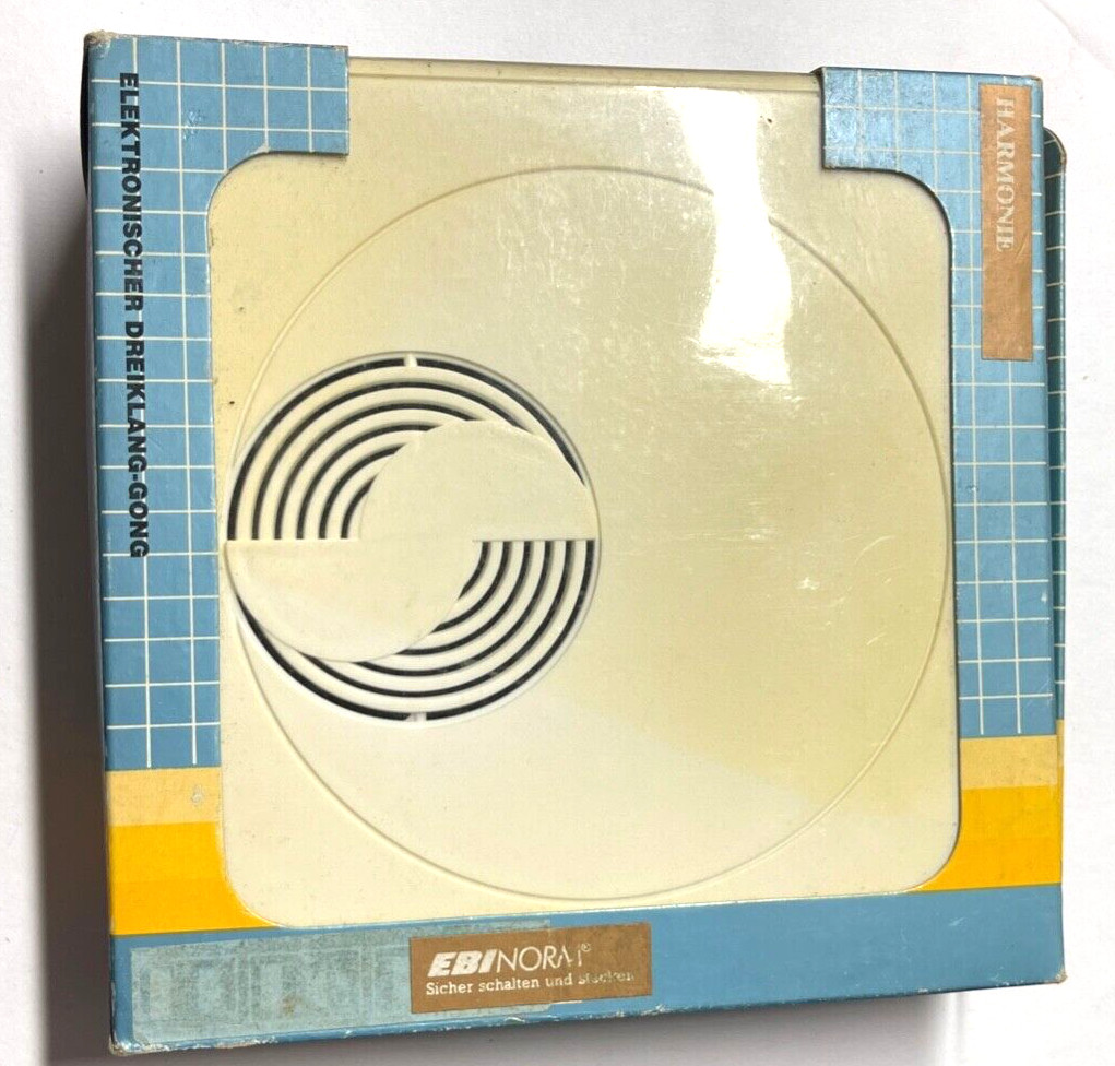 HARMONIE  three gong Door Bell Chime  old Stock  7" x 7" cover has faded color