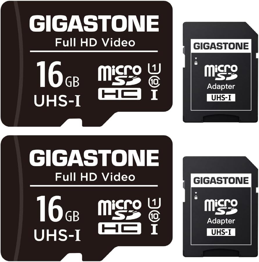 16GB 2-Pack Micro SD Card, FHD Video, Surveillance Security Cam Action Camera Dr