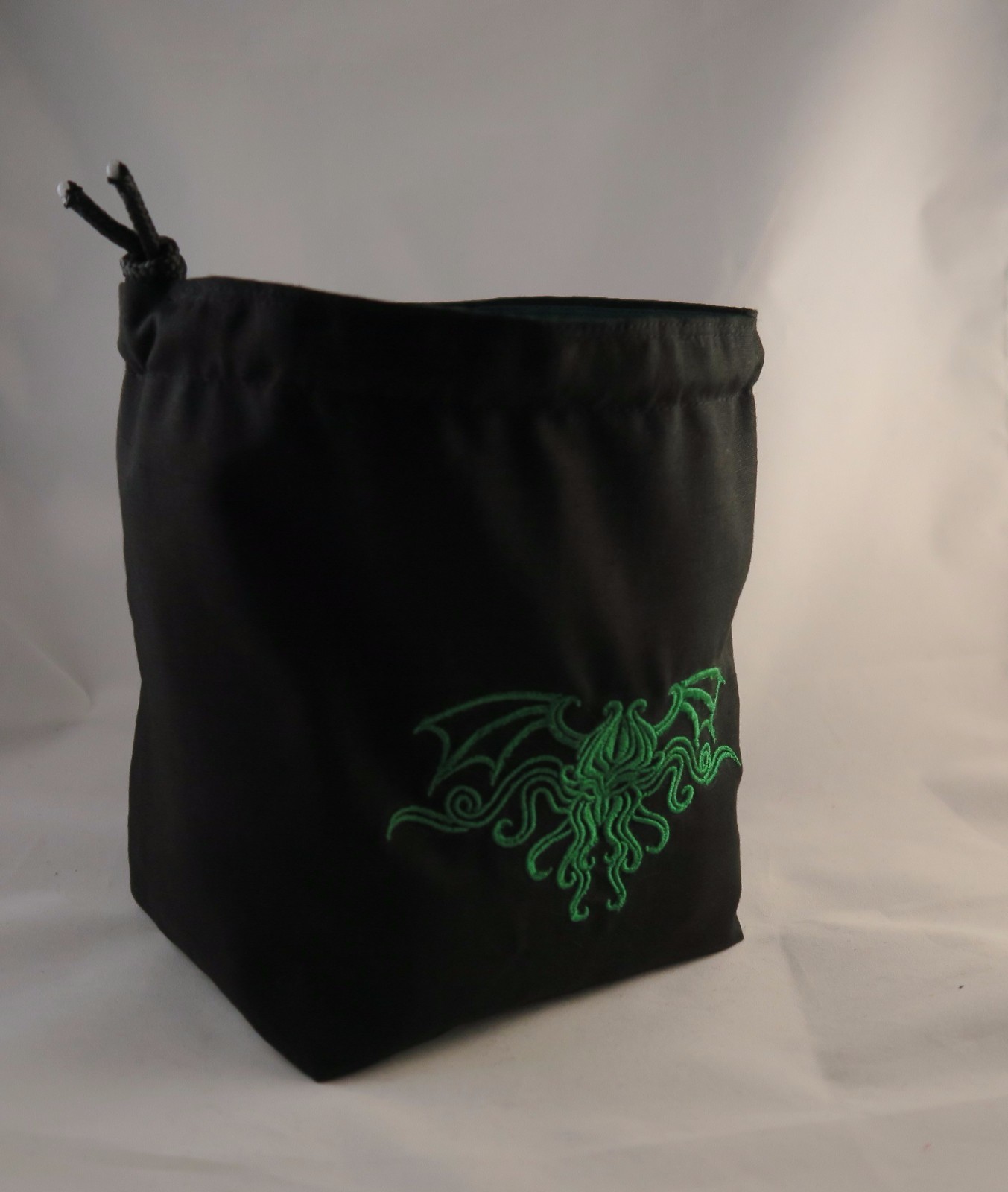 Dice Bag, Green Cthulhu Drawstring Pouch for Arkham Horror D&D Table Board Games
