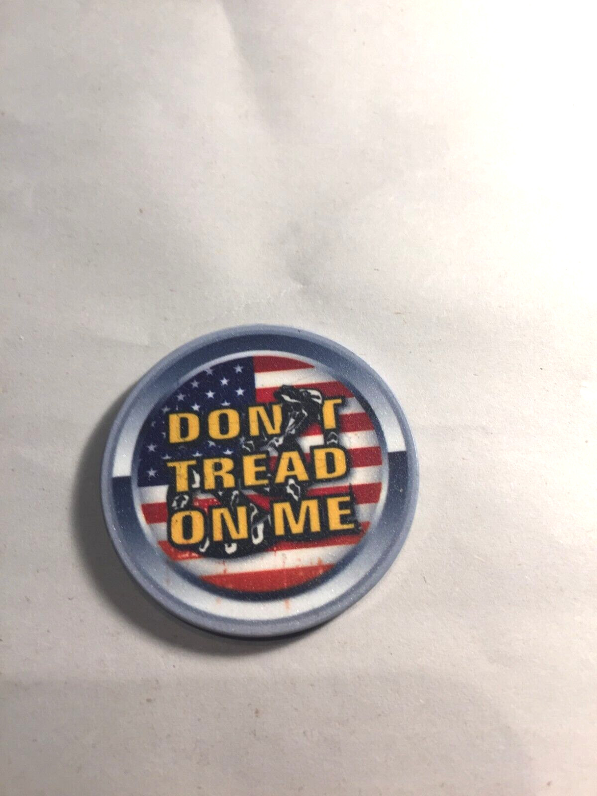 US Military "Don't Thread on Me" (plastic medallion) 1-3/4"