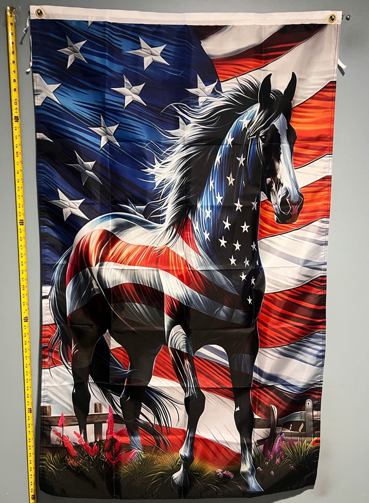 AMERICAN HORSE FLAG FREE SHIP USA SELLER Stars And Stripes Freedom Sign 3x5’