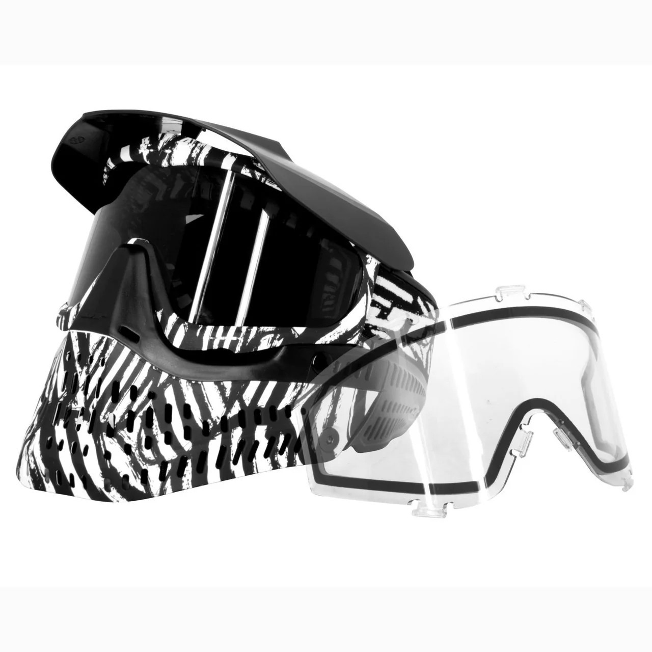 JT Spectra Proflex LE Paintball Mask Goggle w/ Clear + Smoke Lens - Zebra