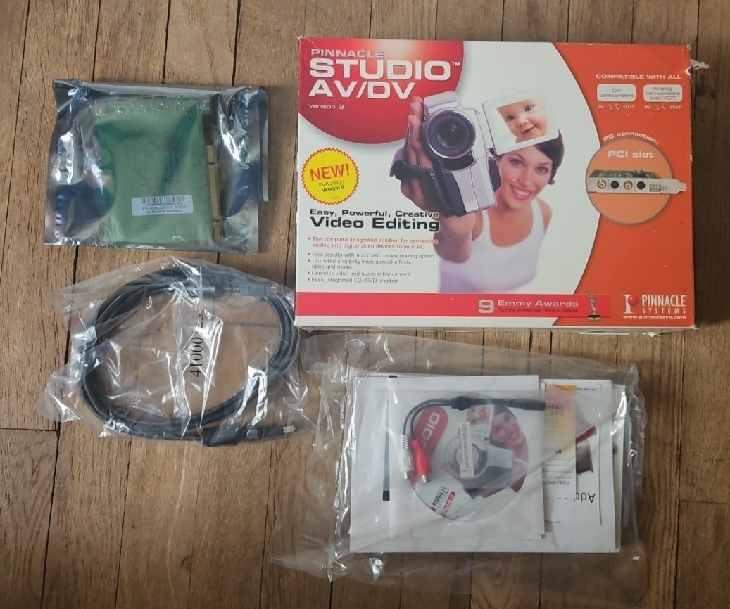 Pinnacle Studio 9 AV/DV NTSC Video Editing Software PCI Slot Compatible new NOB