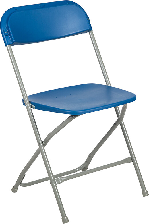 (50 PACK) 650 Lbs Weight Capacity Commercial Quality Blue Plastic Folding Chair
