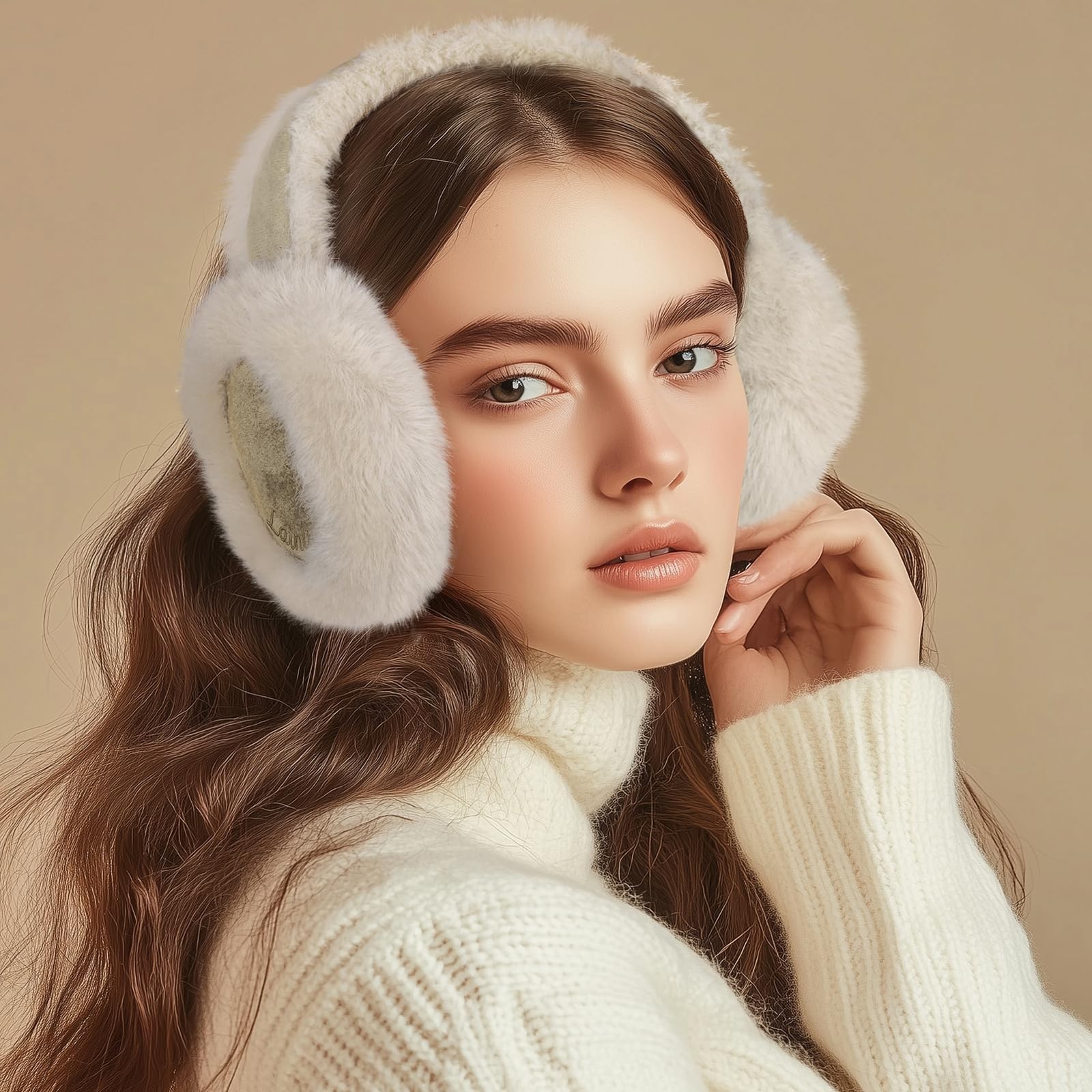 Winter Women Faux Fur Ear Muff Warm Foldable Cute Fuzzy Headband Accessory