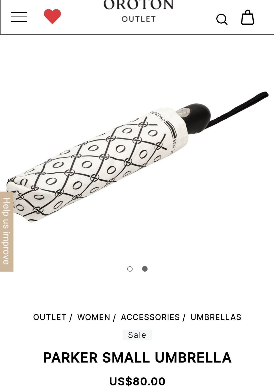 Oroton Small Umbrella, Retail Price $80