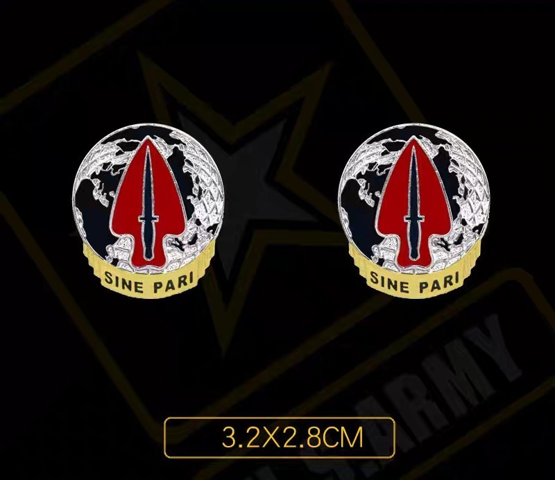 2pcs US Military Army Special Operations Command Badge Sine Pari Pin