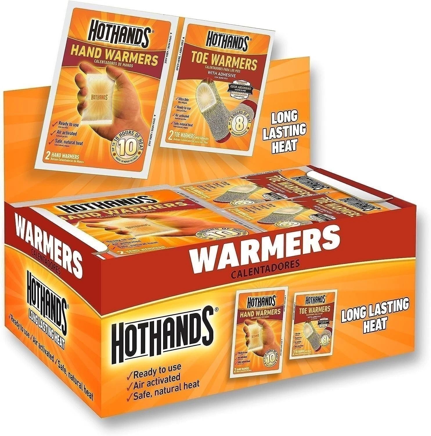 HotHands Toe Warmers with Adhesive, 36 Pairs (72 Total) , Up to 8 Hours of Heat