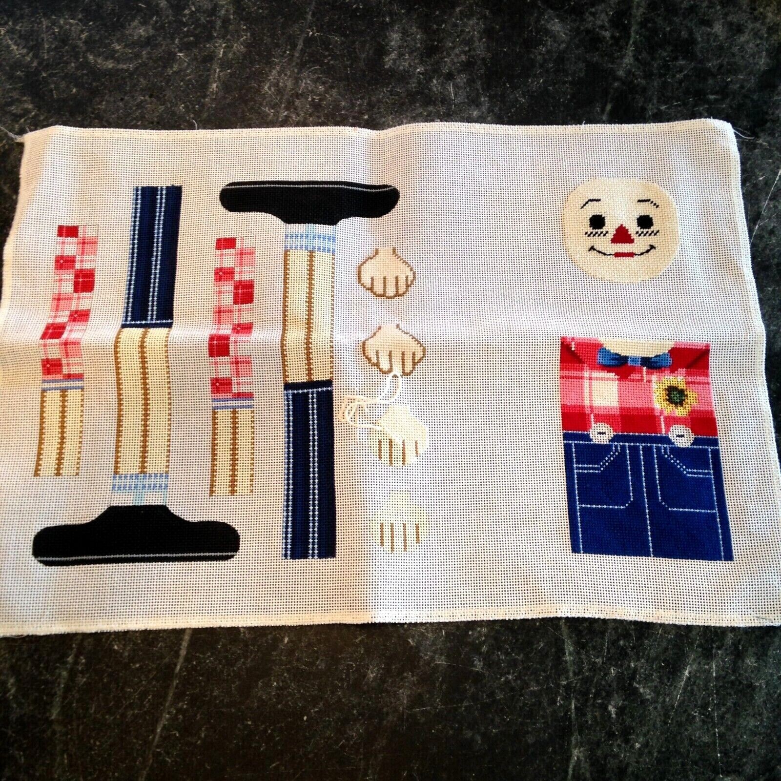 Raggedy Andy Keeper 3D Doll Hand Painted Needlepoint Canvas KWC 1378 Started
