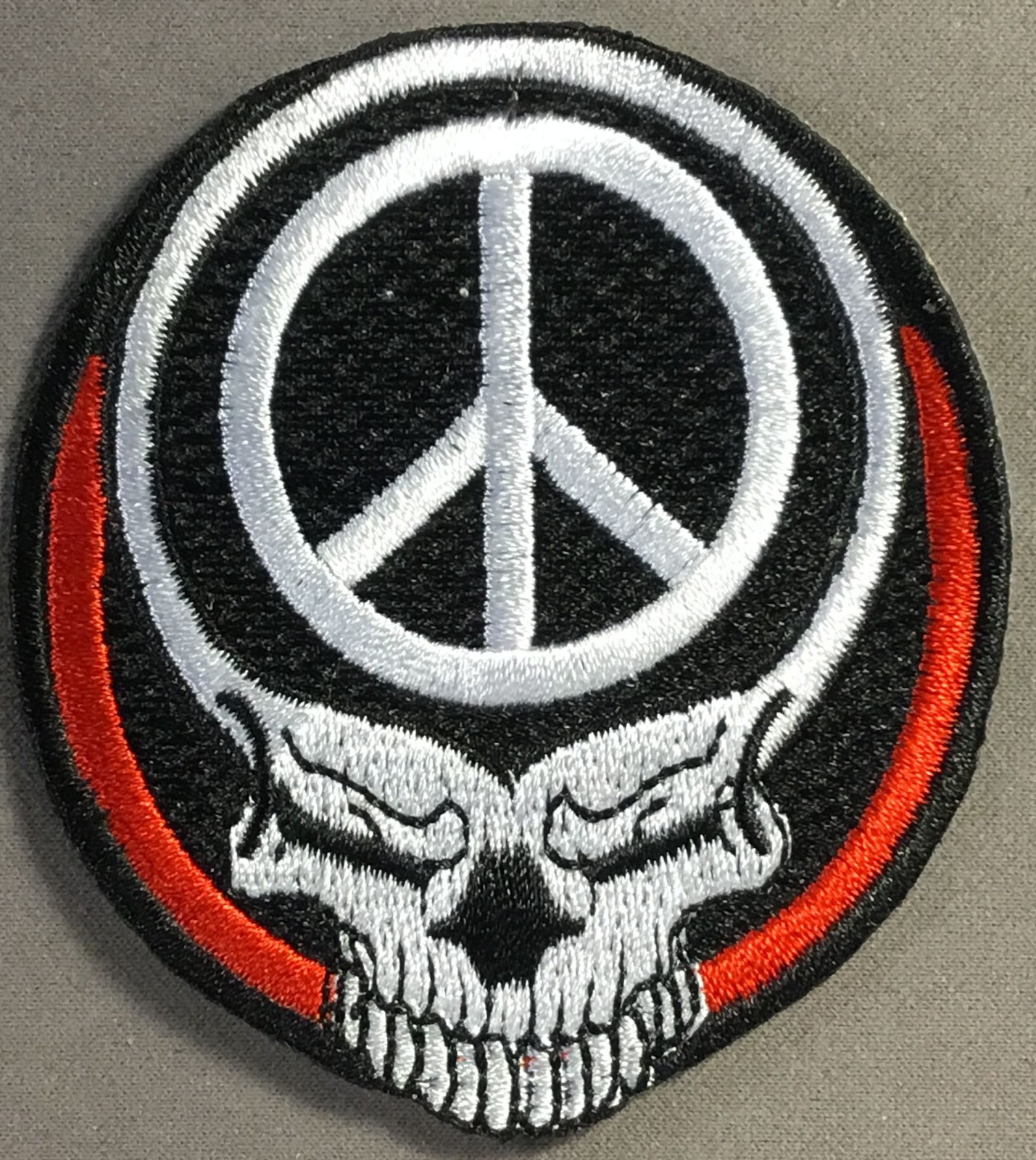 Peace Sign with "Steal Your Face" Skull emblem patch