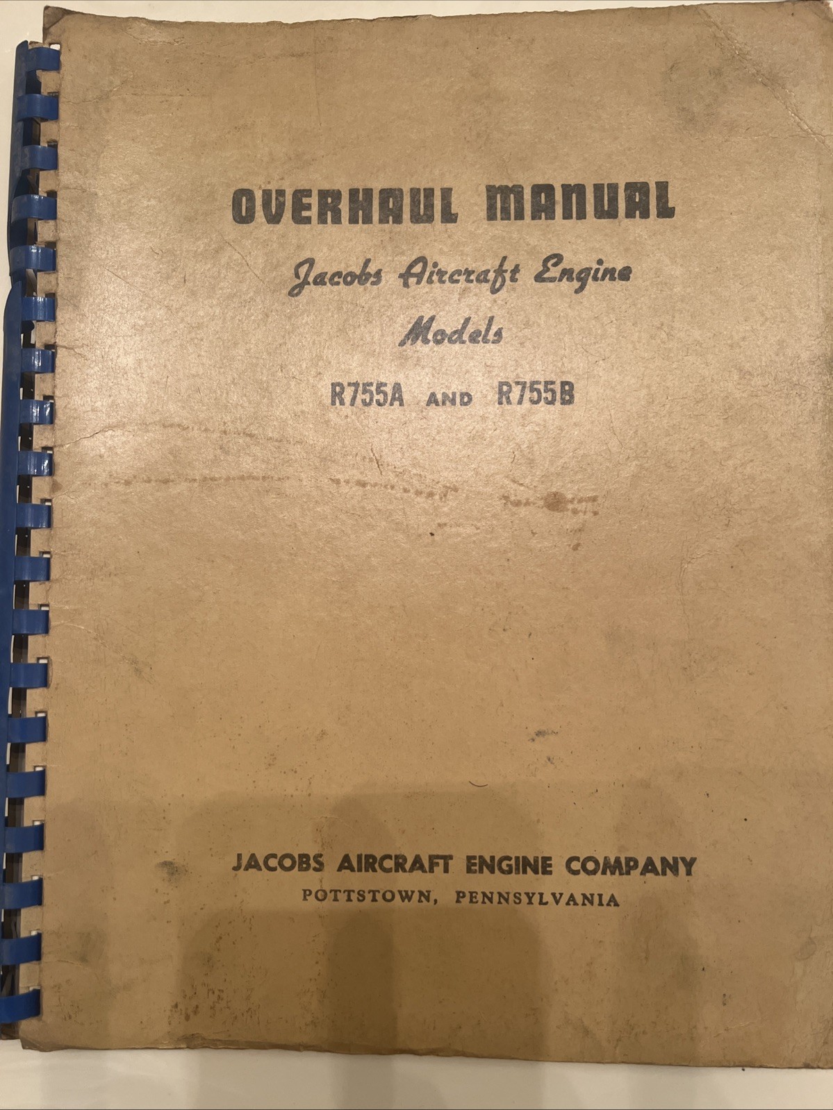 Jacob’s Aircraft Engine Overhaul Manual Models R755A And R755B