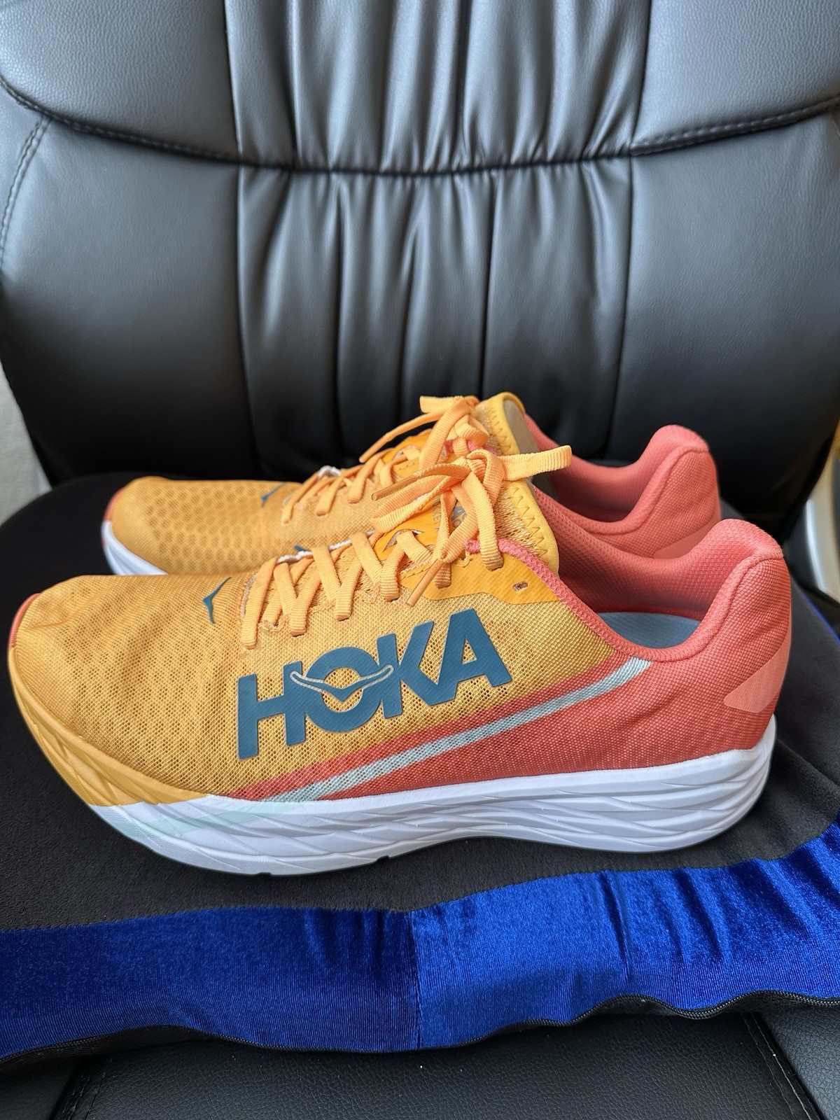 HOKA ONE ONE Rocket X Men's Running Shoes US 11  Men’s Breathable Yellow Orange