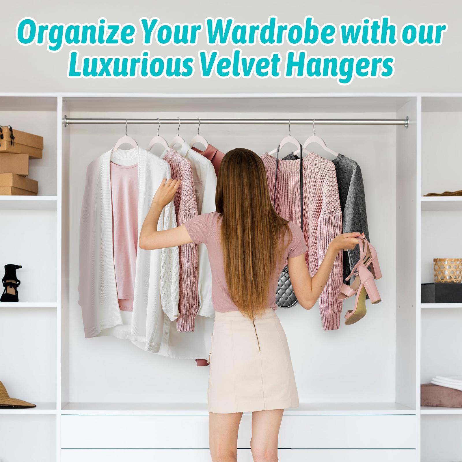 Premium Velvet Shirt Hangers 30 Pack Non-Slip 360° Swivel Hook Slim Flocked C...