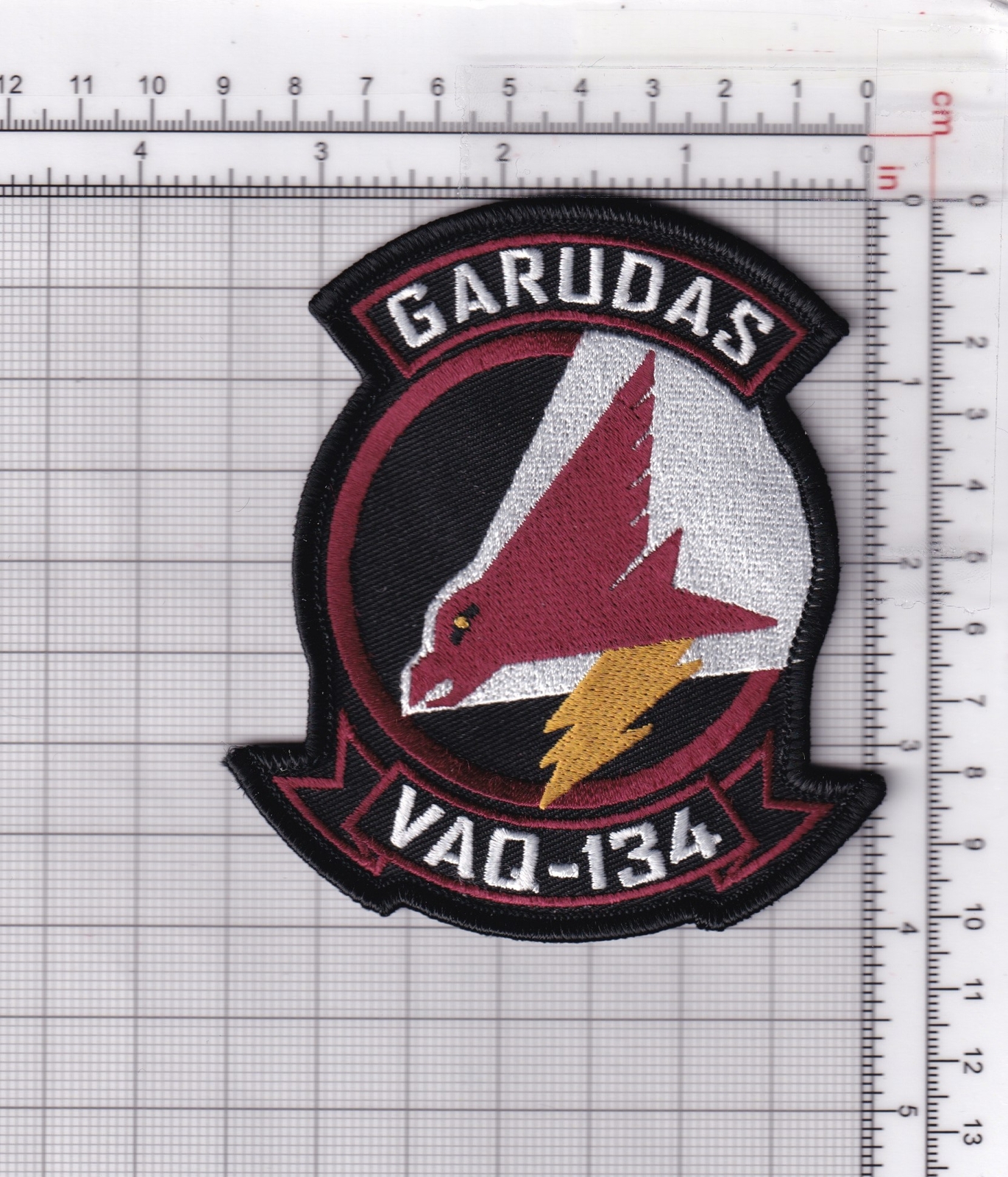 VAQ-134 Garudas Squadron Patch - With Hook and Loop, 4"