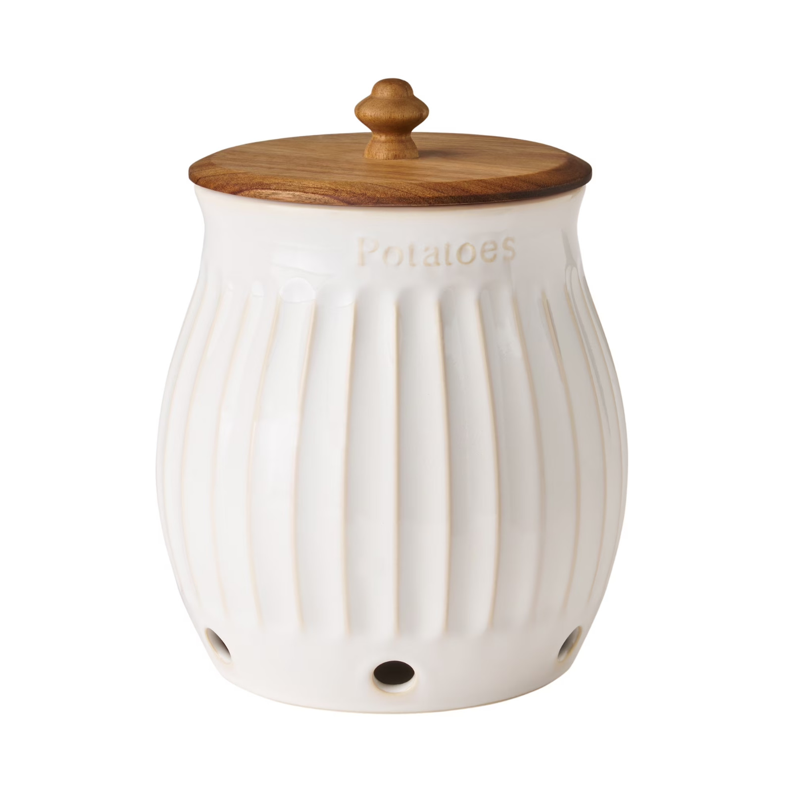 NEW! The Pioneer Woman Colette Stoneware Potato Keeper, White