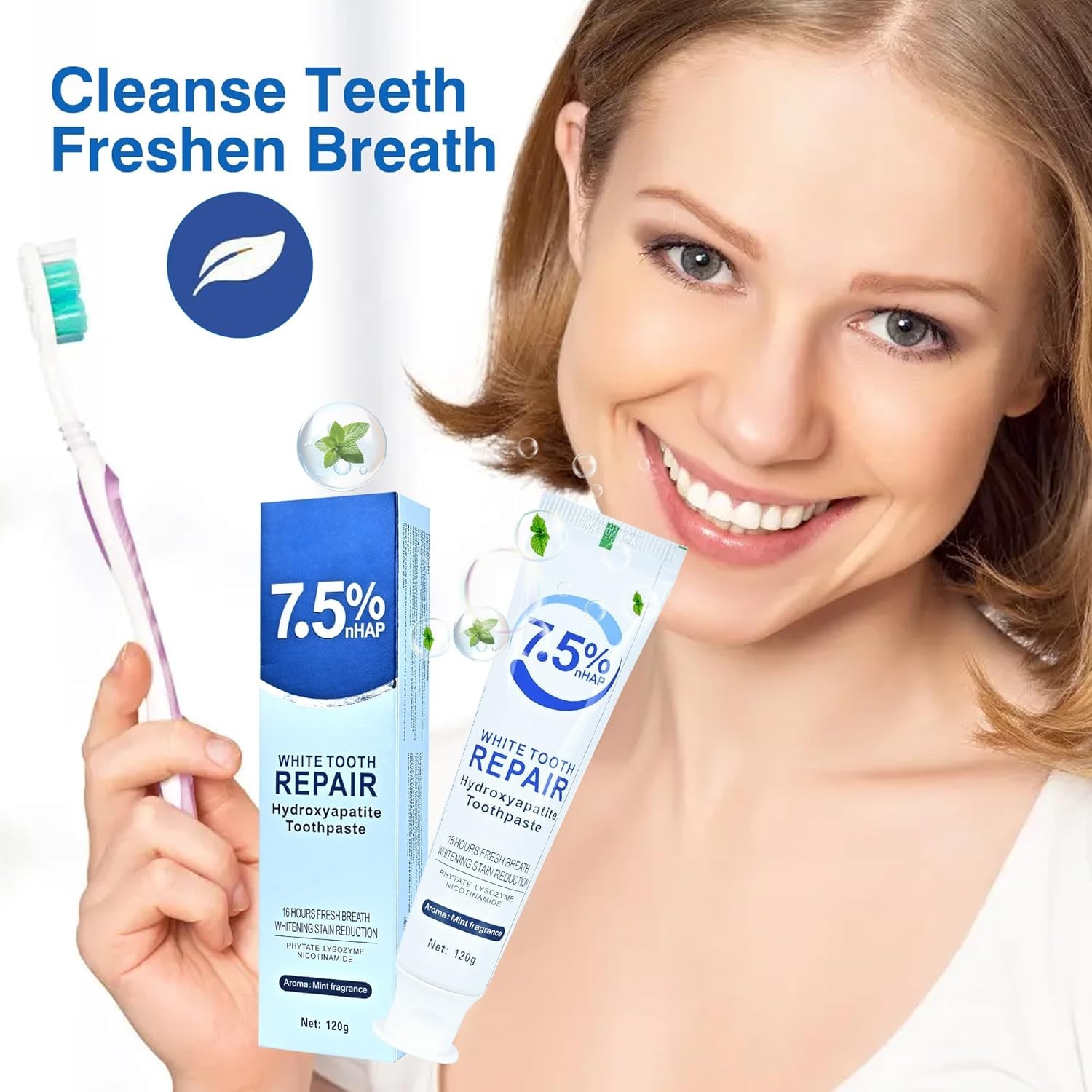 3-Pack Hydroxyapatite Toothpaste: Enamel Protection & Fresh Breath, 4.23 oz