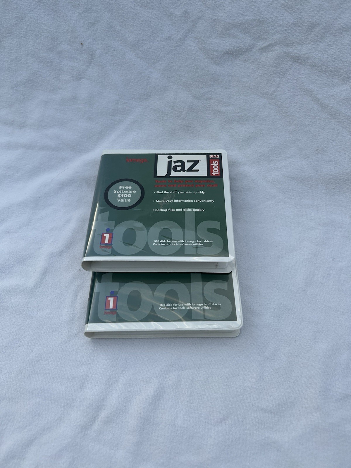Iomega Jaz Disks 2 Count Tools 1GB Used ~