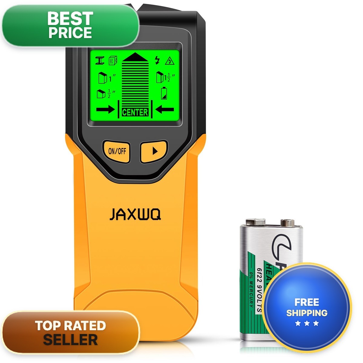 JAXWQ TH410 Stud Finder Wall Scanner 5 in 1 with Smart Chip HD LCD Display