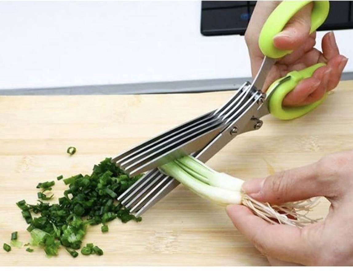 Five-blade stainless steel kitchen scissors, suitable for cilantro scallio 2pcs