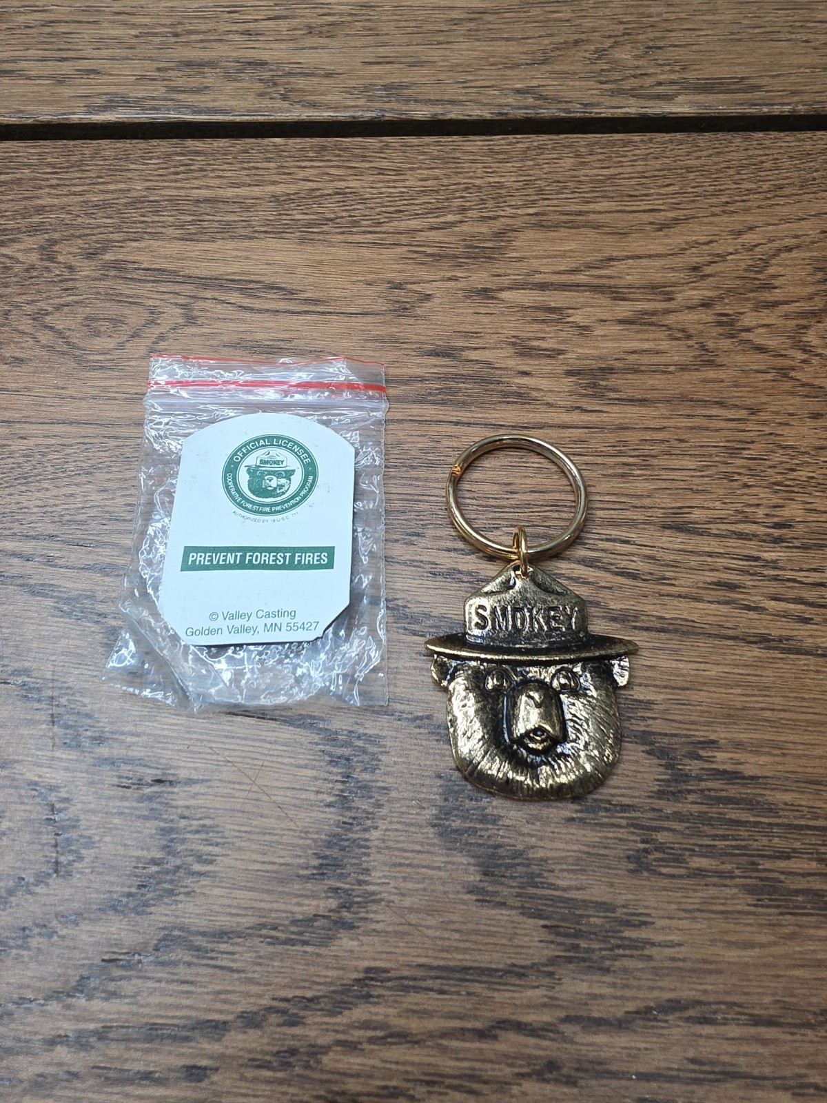 Smokey The Bear Smokey Bear  Official Licensee Gold Tone Metal Key Chain New