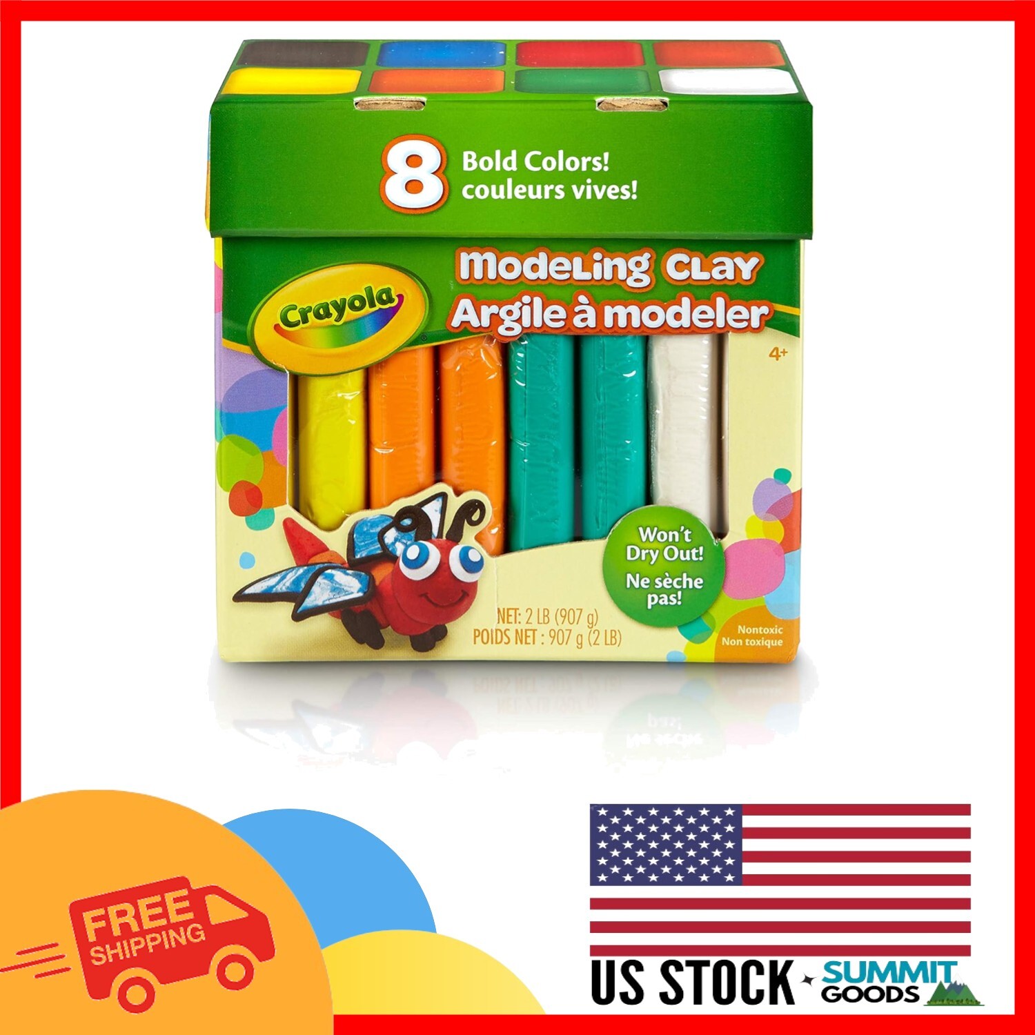 Ultimate 2lbs Modeling Clay Set - Non-Drying, Perfect for Kids 4 & Older