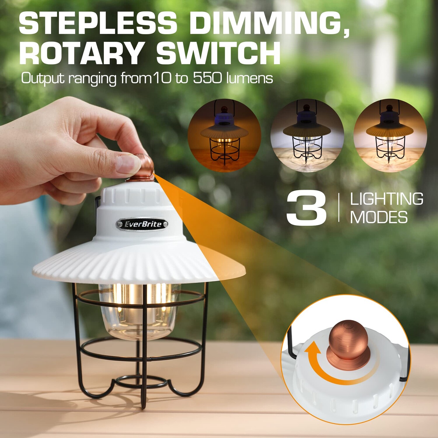 EverBrite 2PACK LED Camping Lantern USB C Rechargeable Lantern with 3 Light Mode