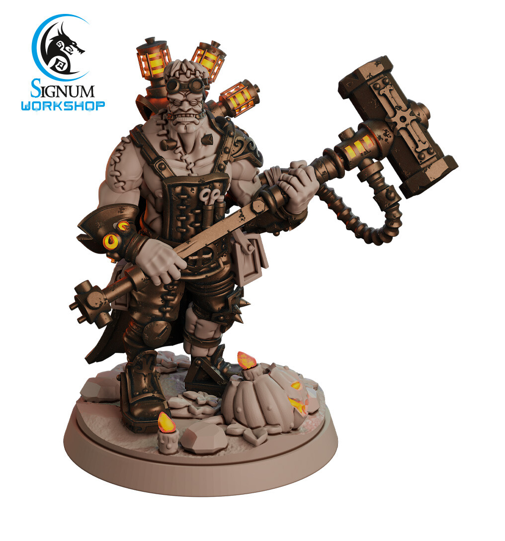 Steampunk Chemical Smith - Signum Games - Fantasy Dungeons and Dragons Mini