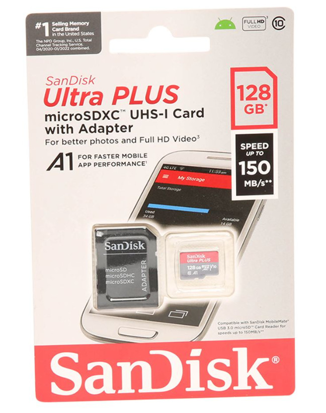 Sandisk 128GB Ultra PLUS MicroSDXC Card - New Sealed