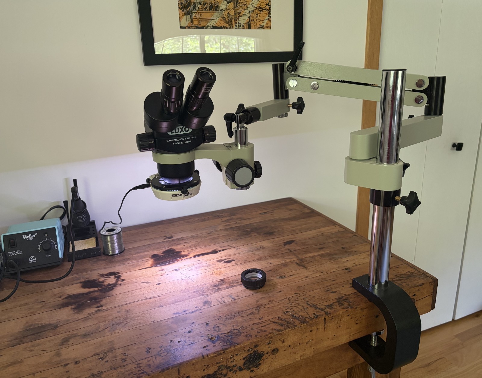 Luxo 273 Binocular ESD-safe Microscope With Articulating Arm - for manufacturing