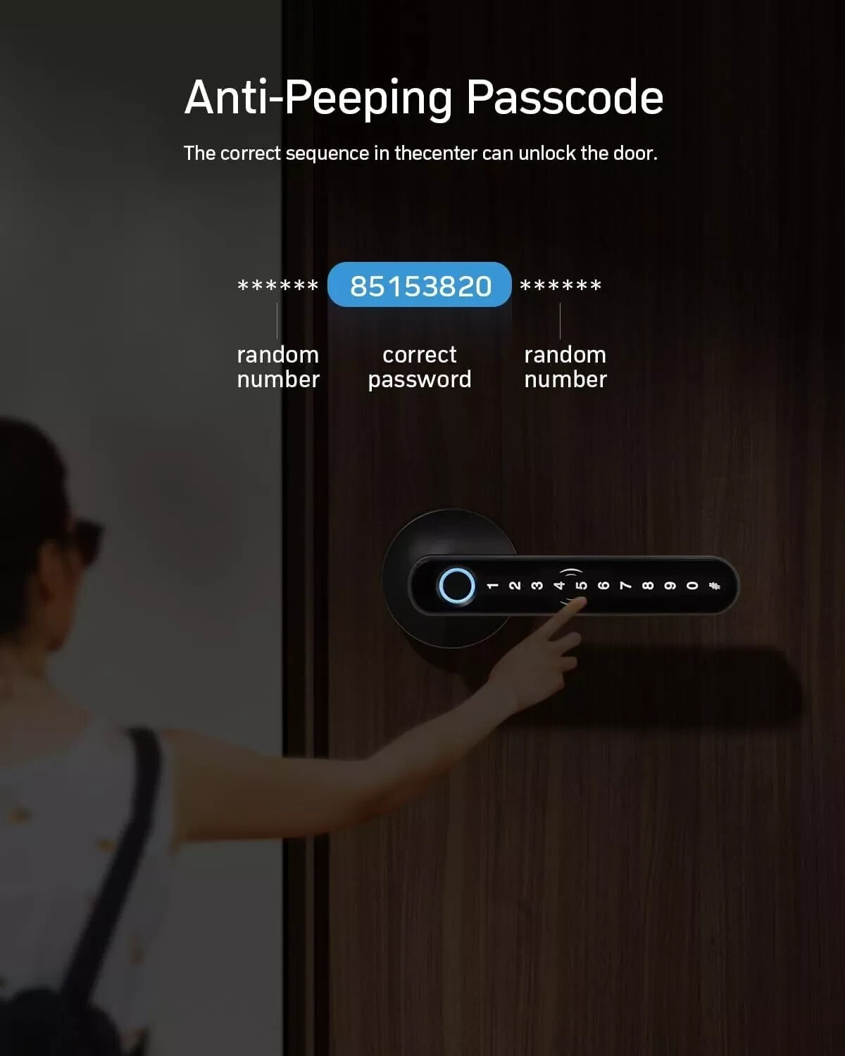 Smart Door Lock Fingerprint Keyless Entry with Handle Bluetooth APP Biometric