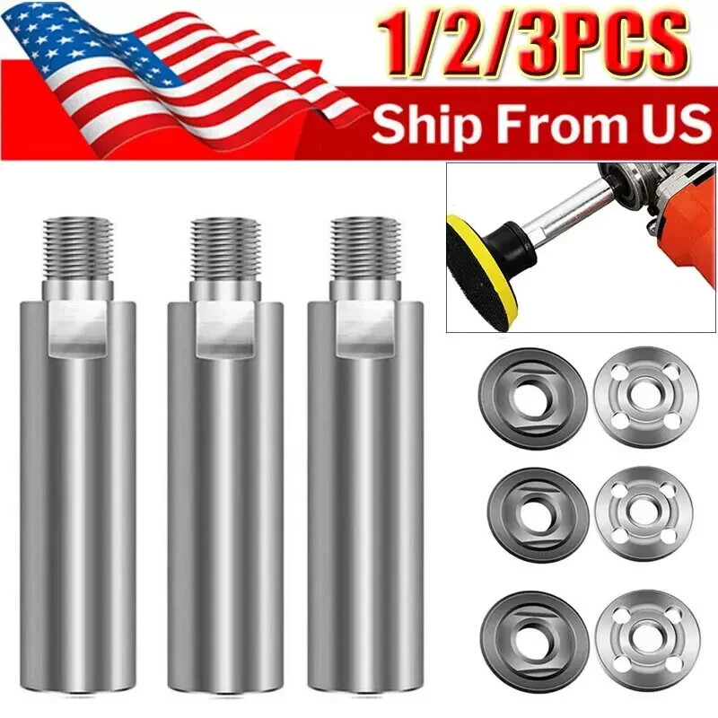 3PCS Angle Grinder Extension Connecting Rod 80mm M10 Thread Shaft Polisher Lock