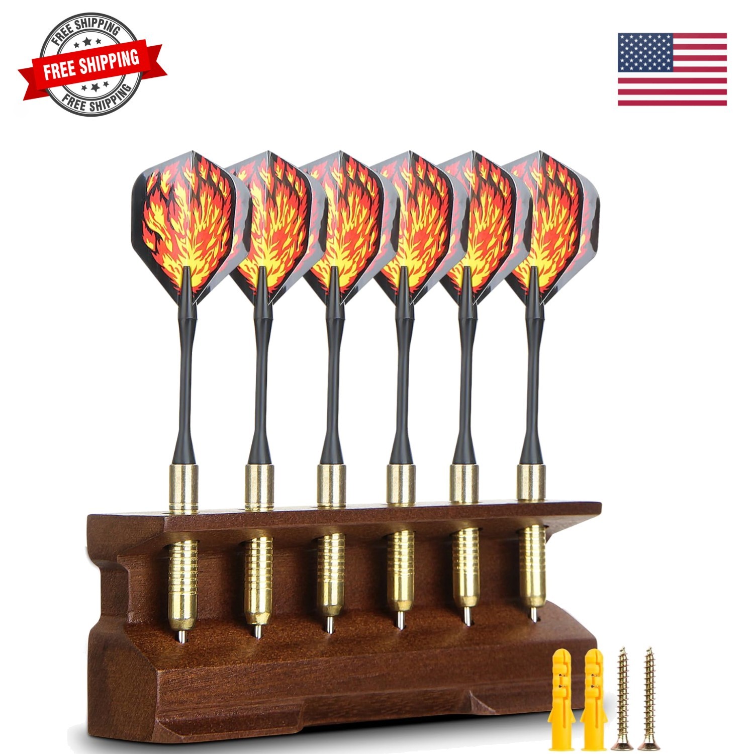 2 in 1 Wooden Dart Holder and Wall Dart Holder, Decoration Dart Holder, Displ...
