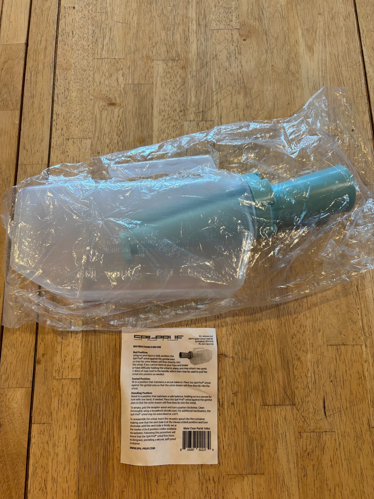 SPIL-PRUF Urinal - Female Transparent