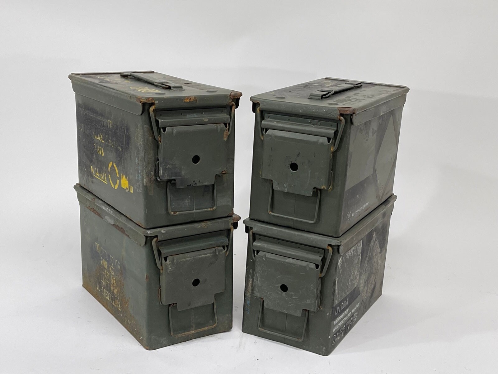50 Cal Metal Ammo Can – Military Steel Box Ammo Storage - Used - 4 Pack
