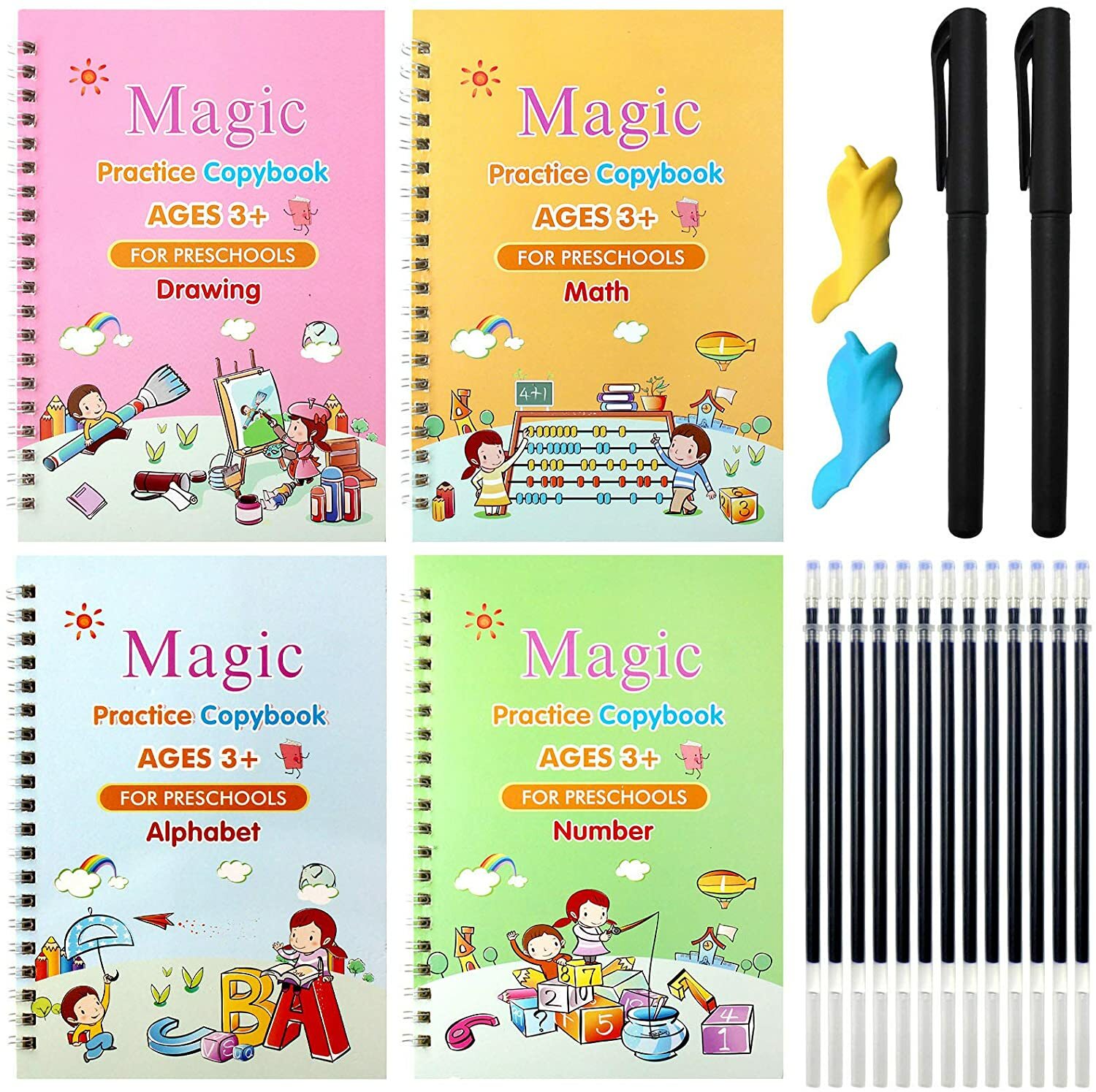 4 PCS Magic Practice Copybook for Kids English Reusable Magical B