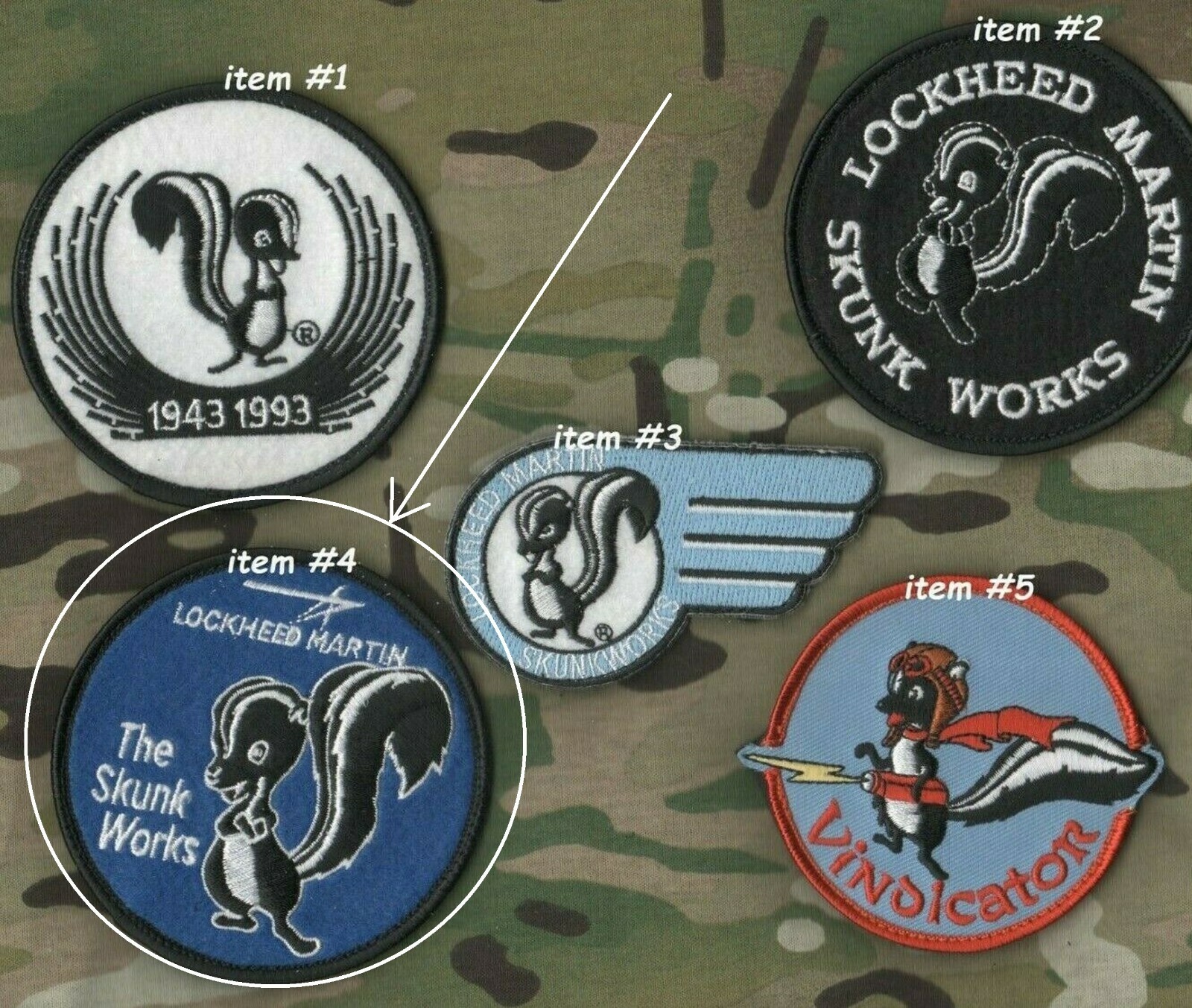 LOCKHEED-MARTIN SKUNK WORKS SR-71 BLACKBIRD SITE-II SKUNK vêlkrö PATCH ⭐#4 only⭐