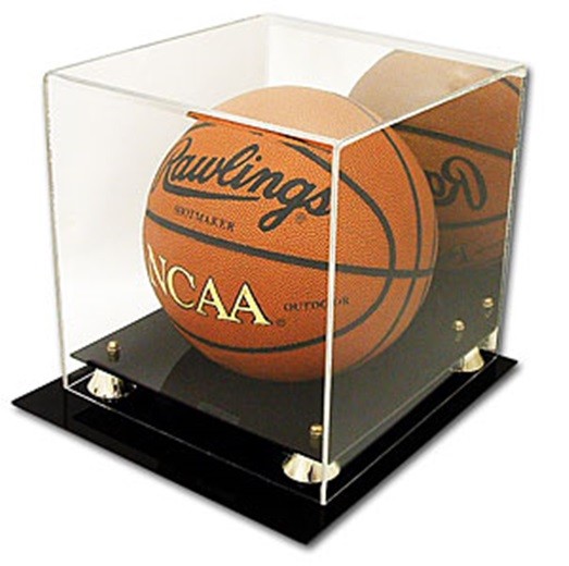 (2) NBA FULL SIZE BASKETBALL UV PROTECTION ACRYLIC DISPLAY CASES