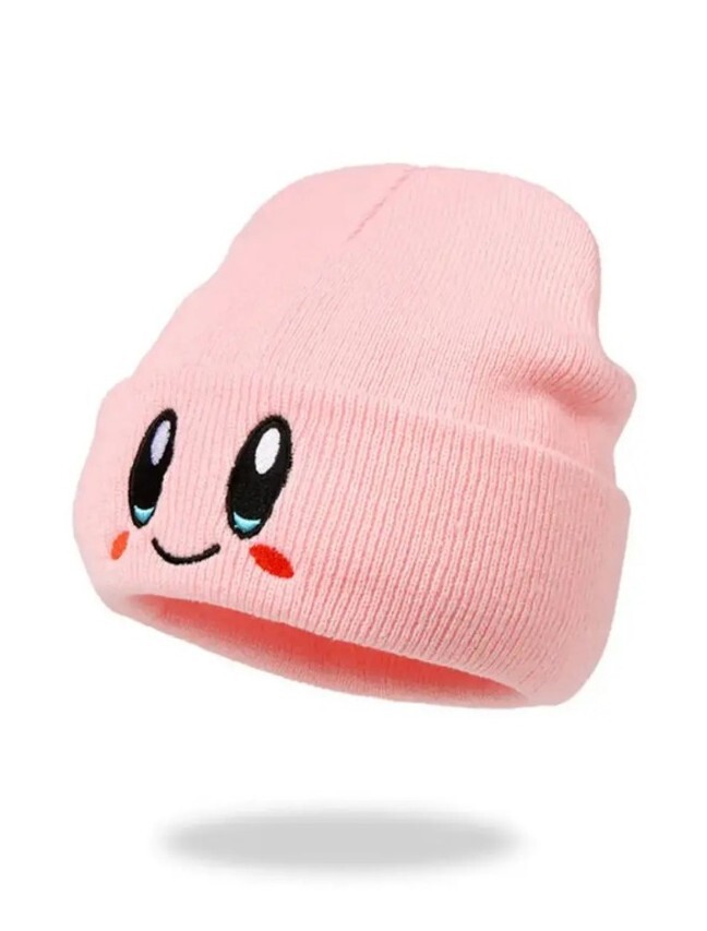 Kirby Anime Beanie Adult Size Anime Hat Accessory Pink Kawaii