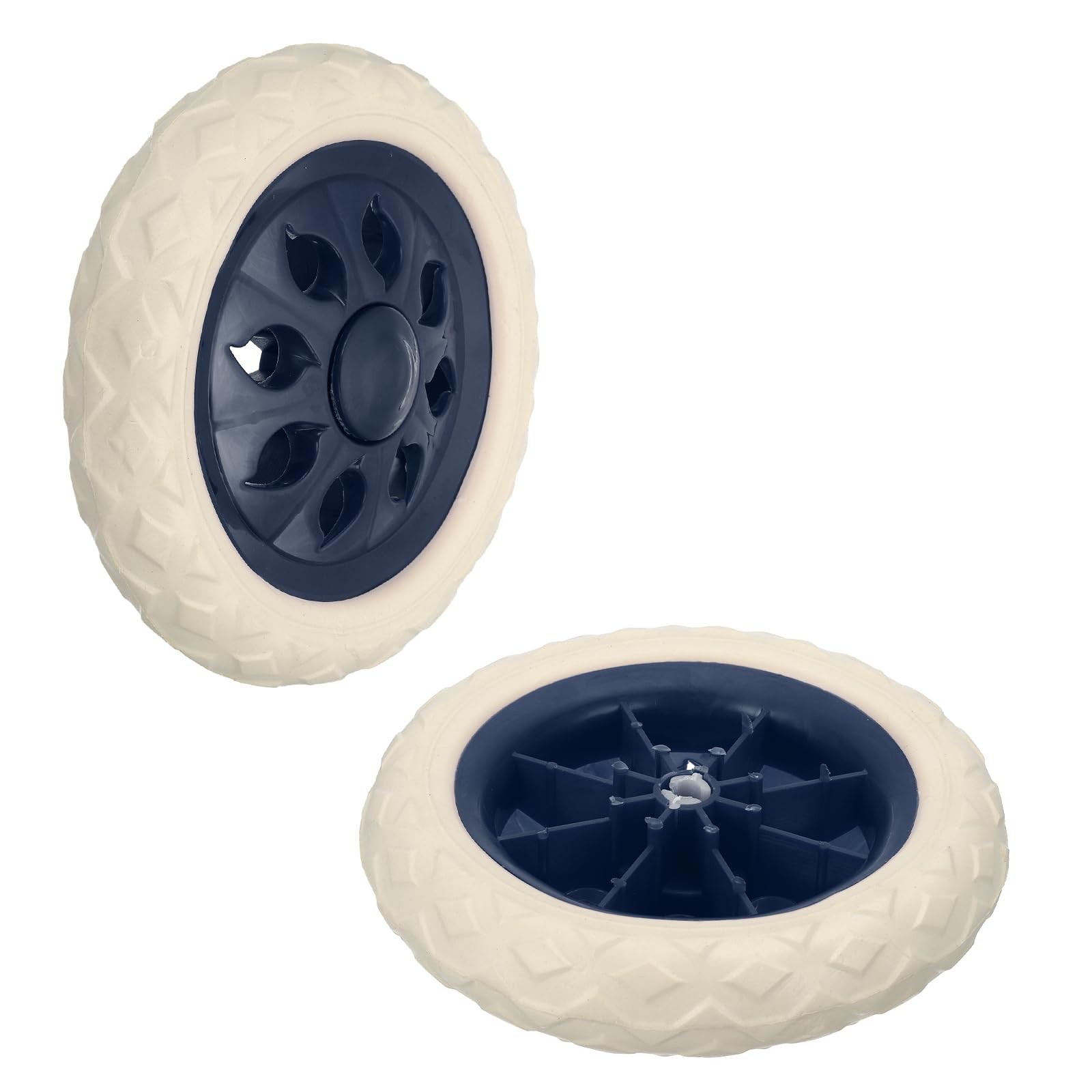 6.3 Inch Dia Shopping Cart Wheels Replacement 2 Pcs Heavy Rubber Foaming Trol...