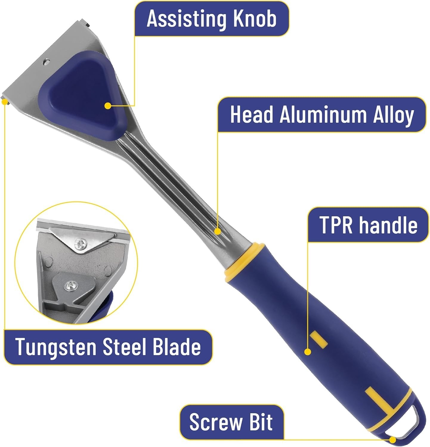 Bates- Carbide Scraper, 2.5", Double-Edged Tungsten Steel Blade, Paint Scrape...