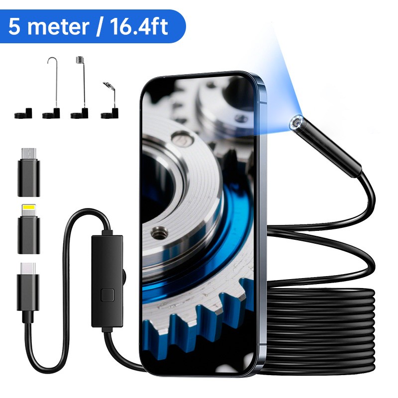 5M Dual Lens Snake Inspection Borescope For Type C iPhone Endoscope Scope Camera