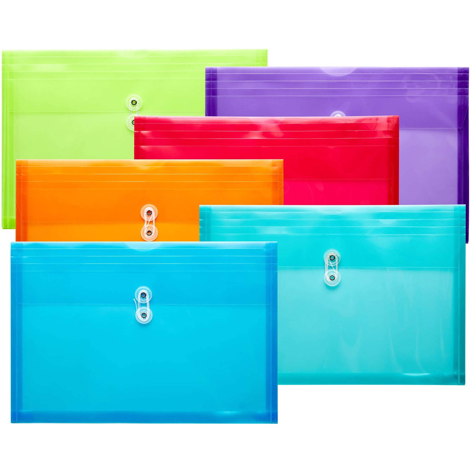 Plastic Legal Size Envelopes with String Tie Closure, 1-1/4" Expansion Organizer