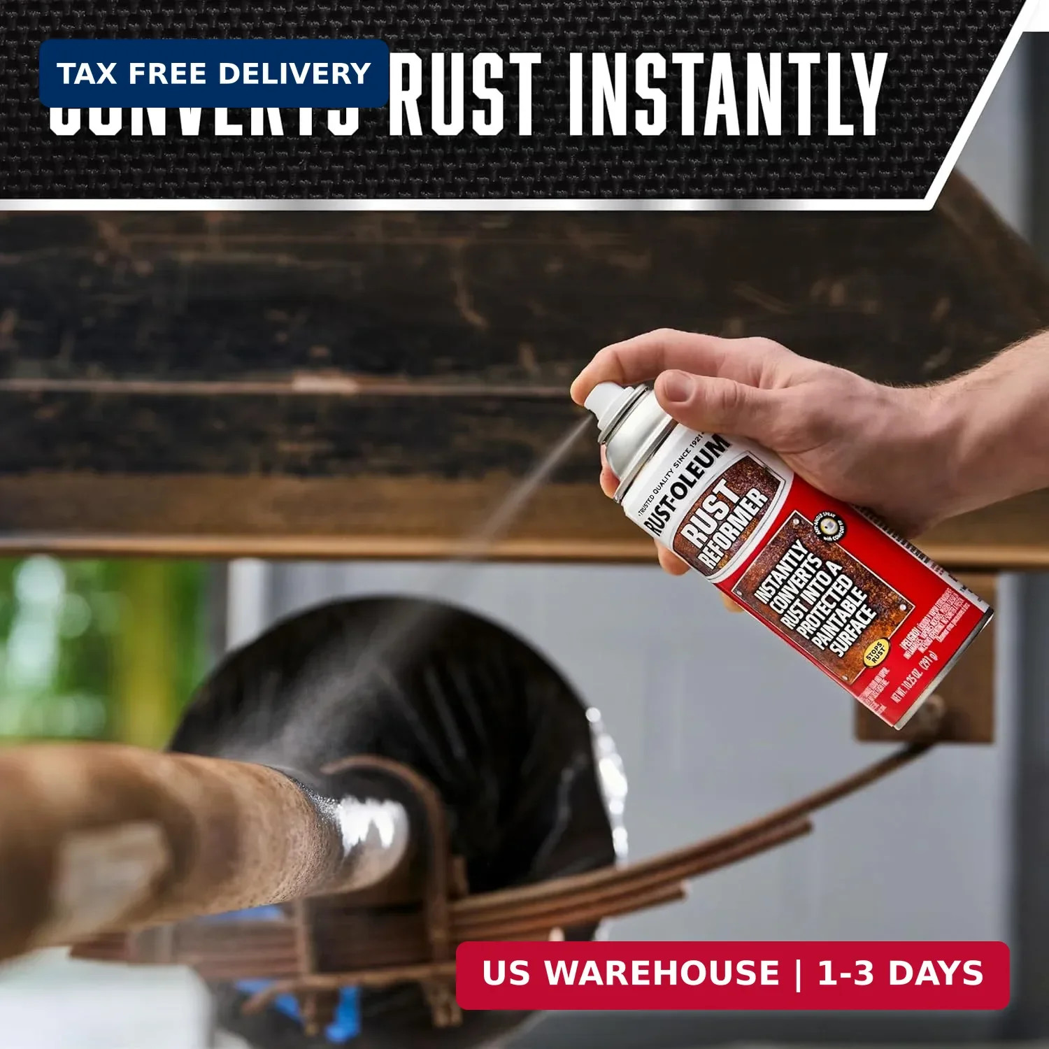 Share Rust-Oleum Stops Rust Converter Rust Reformer Spray Flat Black Finish 10.2